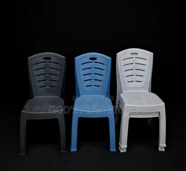 3-Color Slatted Plastic Dining Chairs (Brand New) - 1
