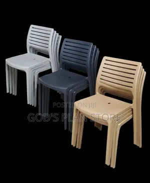 Modern Slatted Design Plastic Chairs