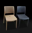 Modern Slatted Design Plastic Chairs - 2