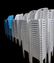 Stackable Armless Plastic Dining Chairs (White) - 1