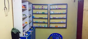 Board Shelves and Glass Counter - Used