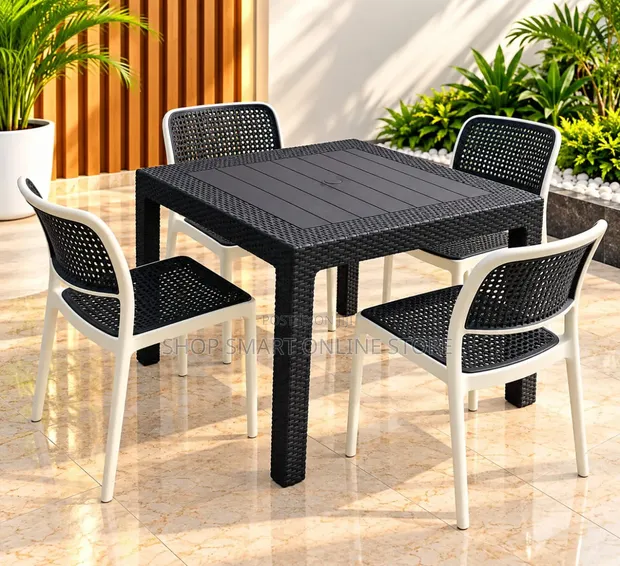 4-Seater Dining Table and Chairs Set - 1