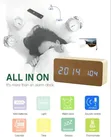 Wooden Digital Alarm Clock with Wireless Charging - 3