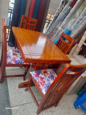 Solid Hardwood Dining Table with 4 Chairs