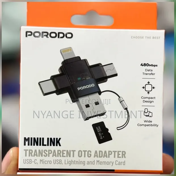 Porodo Minilink Transparent OTG Adapter - 1