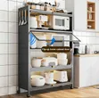5 Tier Freestanding Kitchen Storage Shelf Rack with Wheels - 2