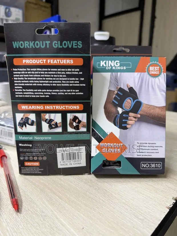 Brand New Capital Sports Blue Leather Gym Gloves - L - 1