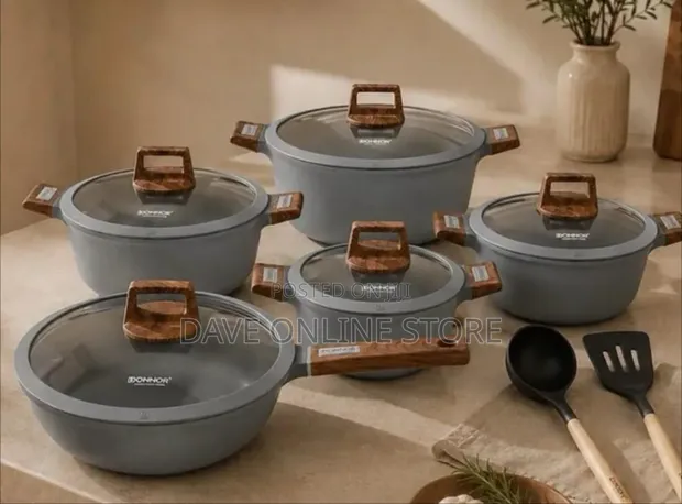Donnor 15-Piece Non-Stick Granite Cookware Set - Gray - 1
