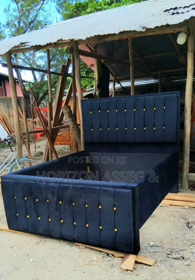 Blue Suede Fabric Sofa Bed 5x6 - 1