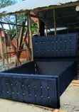 Blue Suede Fabric Sofa Bed 5x6 - 2