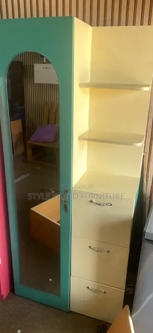 Modern Dressing Mirror with Drawers and Shelves