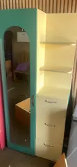 Modern Dressing Mirror with Drawers and Shelves - 1