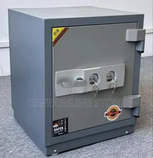Heavy-Duty Grey Fireproof & Anti-Burglar Security Safe Box