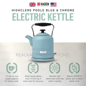 UK Haden Highclere 1.5L Vintage Rapid Boil Stainless Steel Kettle