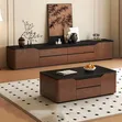 Black Top Center Table and TV Stand - 2