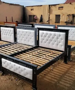 Queen 5x6 Bed Frame - White and Black