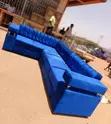 Royal Blue L-Shaped Sofa Set - 6 Seater - 2
