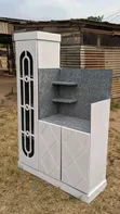 White and Gray Kitchen Cabinet - 1