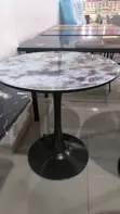 Single Stand Marble Cafe Table - 2