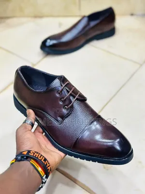AfriShoes Brown Leather Oxfords - Men's Dress Shoes
