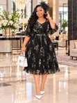 A&D Ladies Purple Chiffon Dress - 1