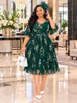 A&D Ladies Purple Chiffon Dress - 2