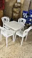 White Outdoor Dining Set - 1