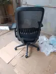 Short Back Mesh Office Chair with Adjustable Arms - 1