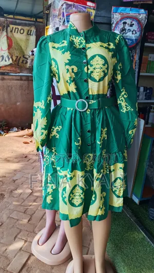 Green Round Neck Casual Dress - XL