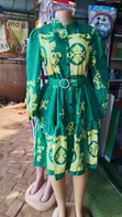Green Round Neck Casual Dress - XL - 1