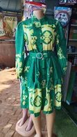 Green Round Neck Casual Dress - XL - 2