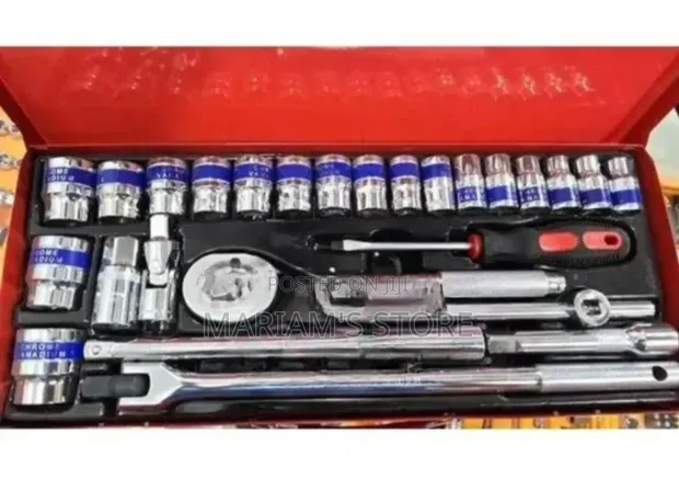 1/2-Inch Drive Socket and Ratchet Wrench Tool Set - 1