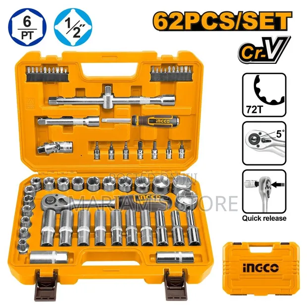 INGCO 46-Piece 1/4" Socket Set - 1