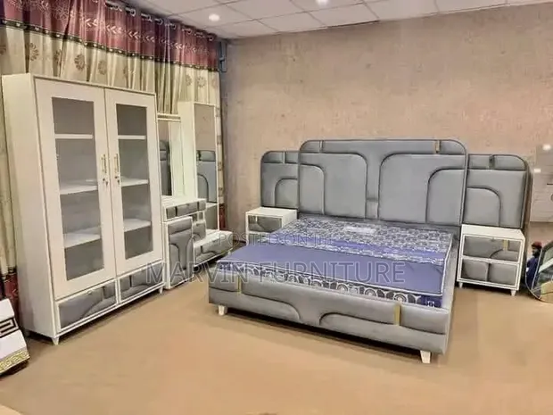 Modern 5x6 and 6x6 Bed with Drawers and Ottoman - 1