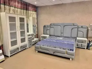 Modern 5x6 and 6x6 Bed with Drawers and Ottoman