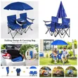 Foldable Chairs with Umbrella and Cup Holders - 1