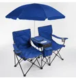 Foldable Chairs with Umbrella and Cup Holders - 2