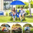 Foldable Chairs with Umbrella and Cup Holders - 3