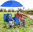 Foldable Chairs with Umbrella and Cup Holders - 5
