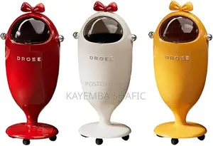 DROEE Aesthetic Mobile Pedestal Trash Can with Wheels