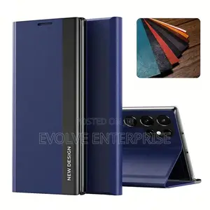 Flip Leather Cover for Samsung Galaxy Z Fold 3, 4, 5, 6, 7 - Black
