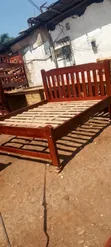 Solid 5x6 Brown Bed Frame - 1