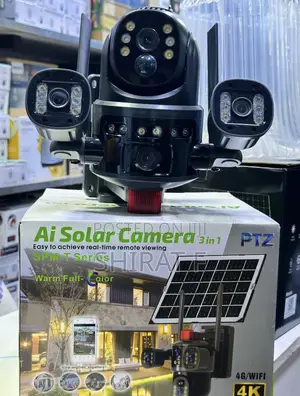AI Solar Camera with 3 Lenses
