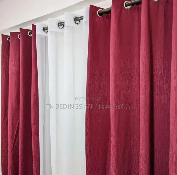 3 Piece Plain Curtains - 1