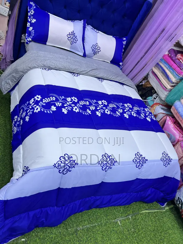 6x6 Cotton Bedcover Set with Pillowcases and Duvet Cover - 1