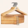 10pcs Natural Wood Clothes Hangers - 1