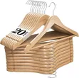 10pcs Natural Wood Clothes Hangers - 2