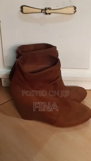 Brown Suede Ankle Boots - Size 38