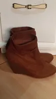 Brown Suede Ankle Boots - Size 38 - 1
