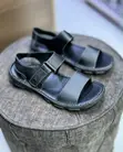 Genuine Leather Open Sandals - Black - 2